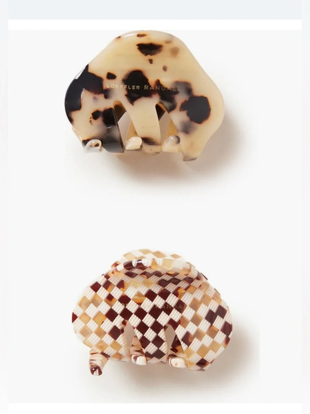 Loeffler Randall Tortoiseshell Pattern Hair Claw Duo, Cream & Brown NWT, 2 piece